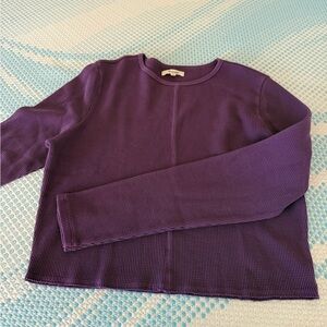 Madewell Purple Long-Sleeve Waffle Knit Crop Top
Size XL